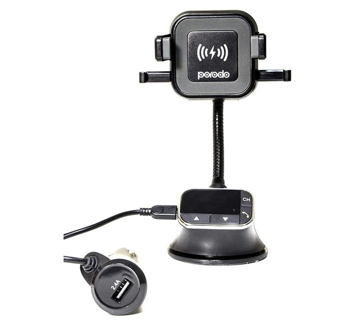Porodo 10W W/L Car Mount with Built-In FM Trans