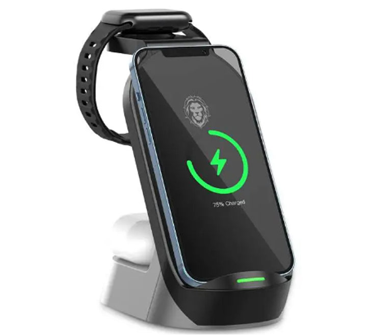 Green 4 in 1 Fast Wireless Charger 15W - Black