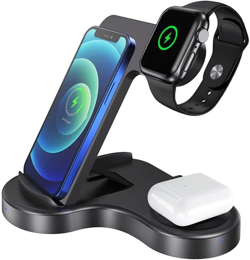 Powerology 3 in 1 PowerStand Pro Wireless Charger 15W (Qi Certified) - Black