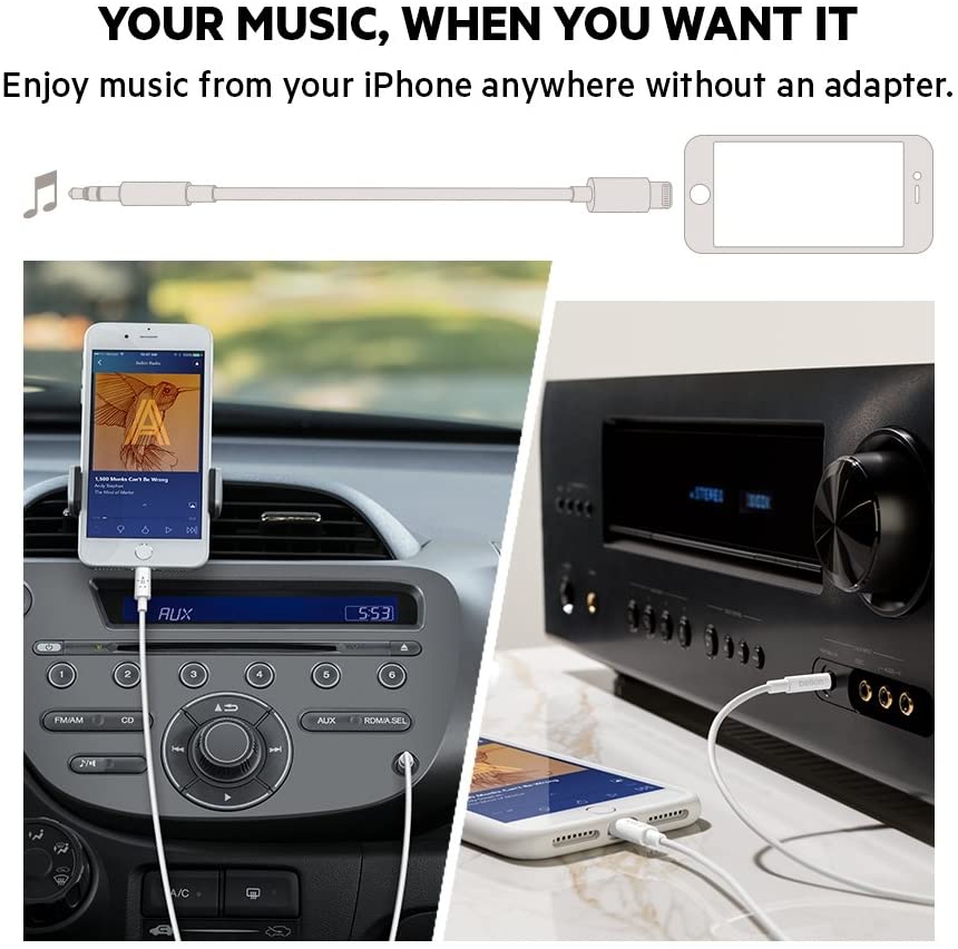 Belkin 3.5mm Audio Cable with Lightning Connector 0.9m 3ft - Black