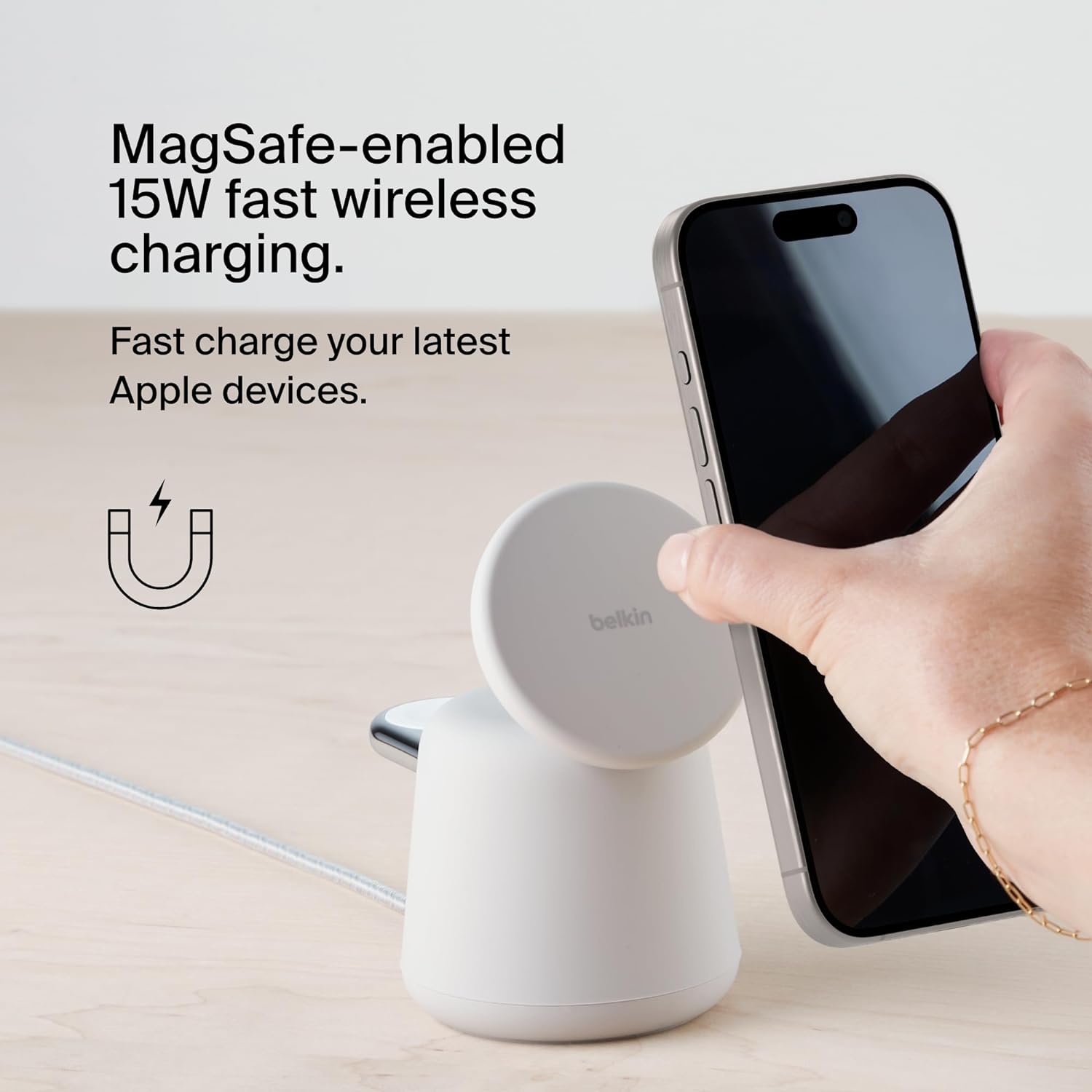 Belkin 2-in-1 Wireless Charging Dock with MagSafe 15W
