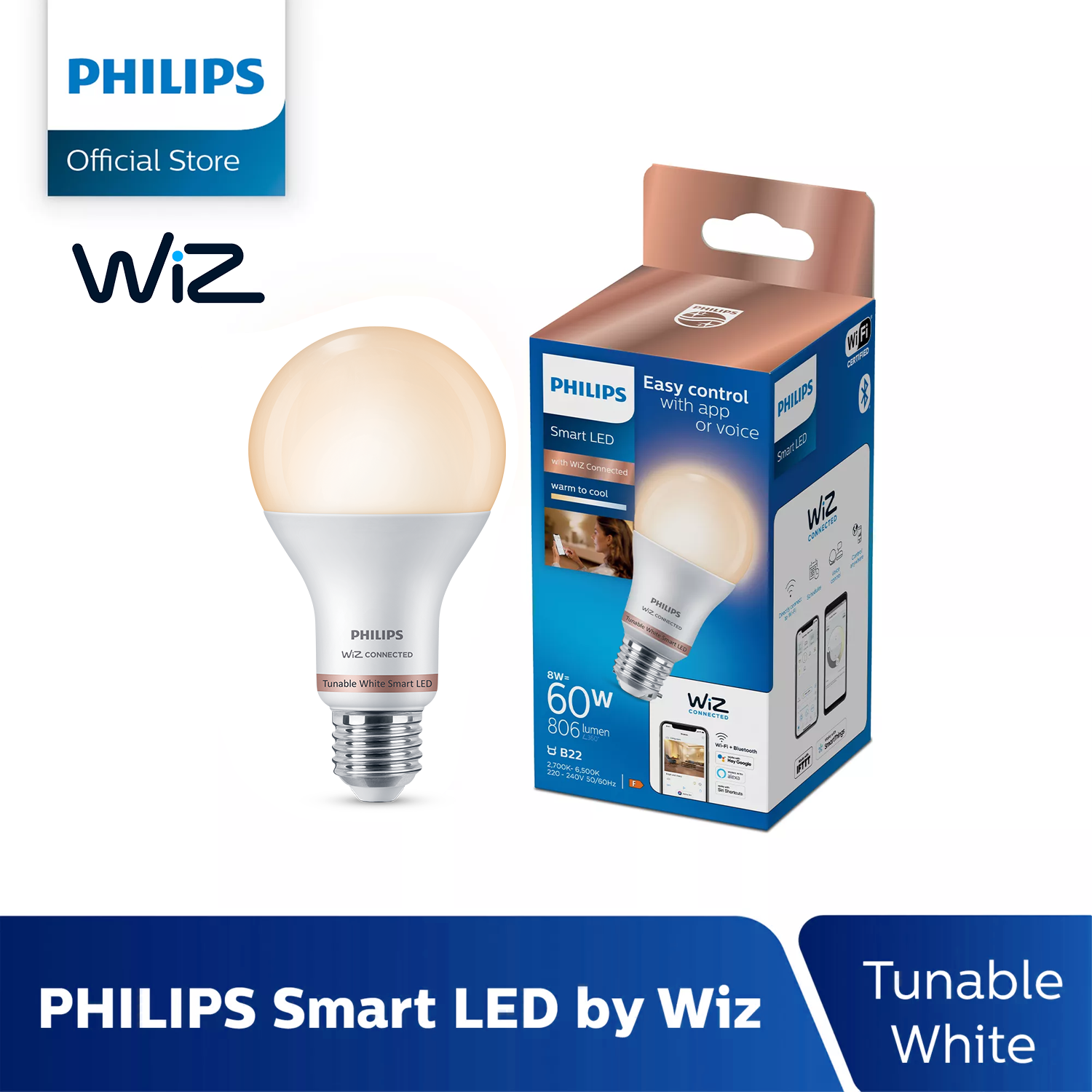 Philips B22 Smart LED 60W 806 Lumen