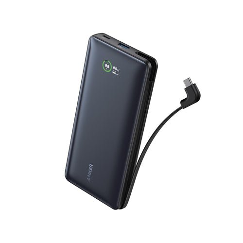 Anker Power Bank A1384H11 20K 30W Black Built in USB-C Cable