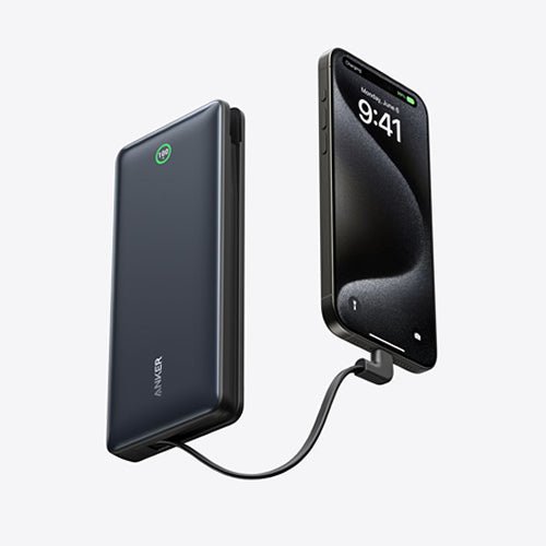 Anker Power Bank A1384H11 20K 30W Black Built in USB-C Cable