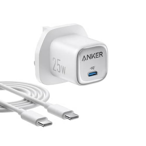 Anker Charger 25W, Compact with USB-C Cable Black