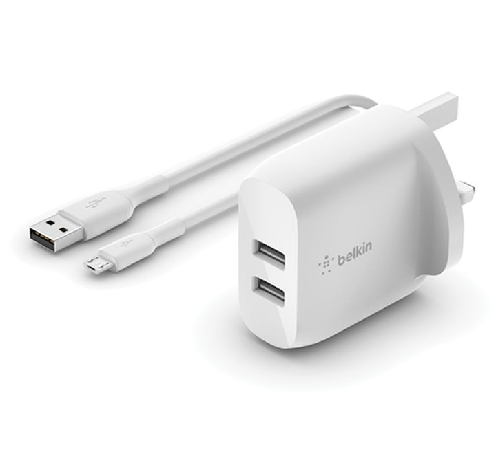 Belkin Dual USB-A Wall Charger 24W + USB-A to Micro-USB cable