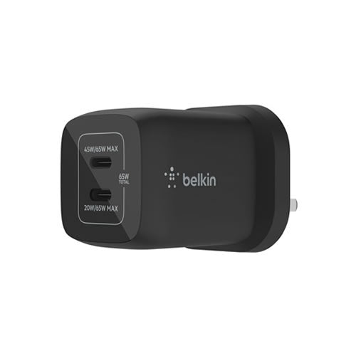 Belkin Dual 65W USB-C PD Gan Wall Charger with PPS 65W