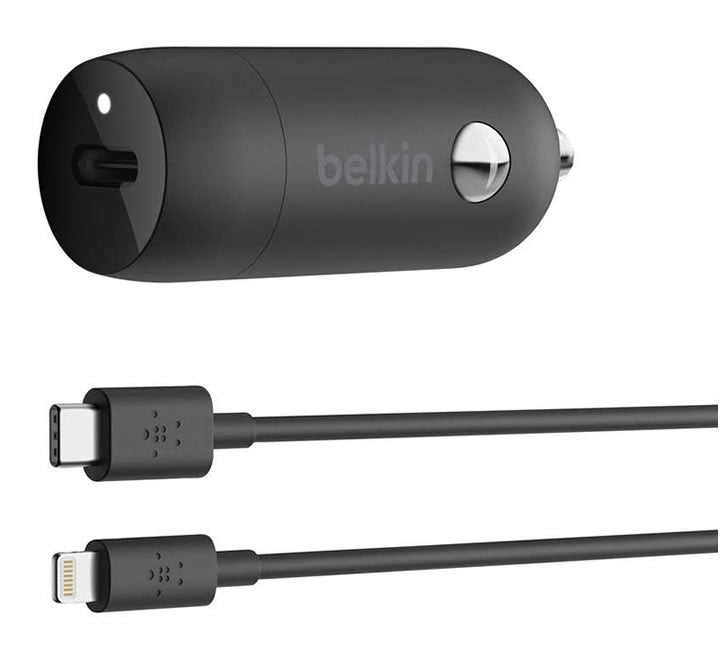 Belkin 20W USB-C PD Car Charger + USB-C to Lightning Cable