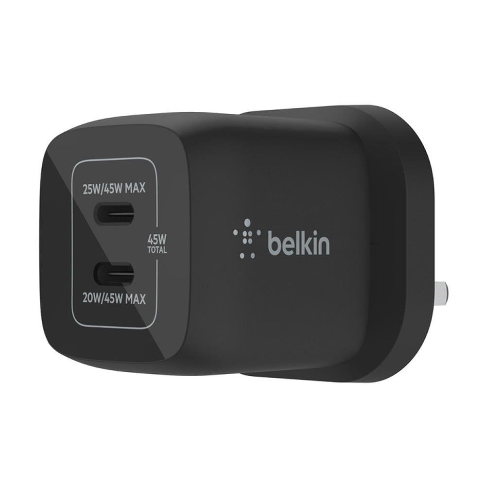 Belkin BoostCharge Pro Dual USB-C GaN Wall Charger with PPS 45W