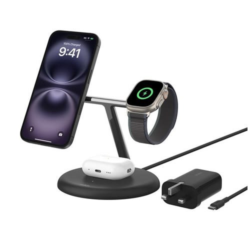 Belkin Qi2 3-in-1 Magnetic Wireless Charging Stand