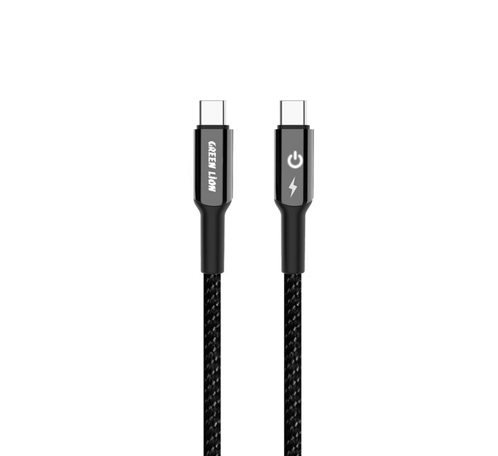 Green Lion USB-C to USB-C Braided Cable 1m 60W - Black