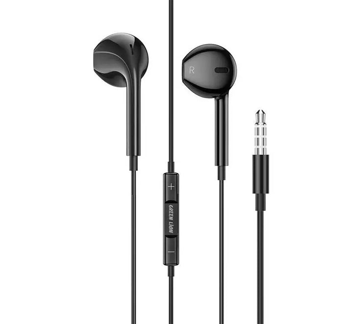 Green Lion Stereo Earphones 3.5mm with Built-In Mic