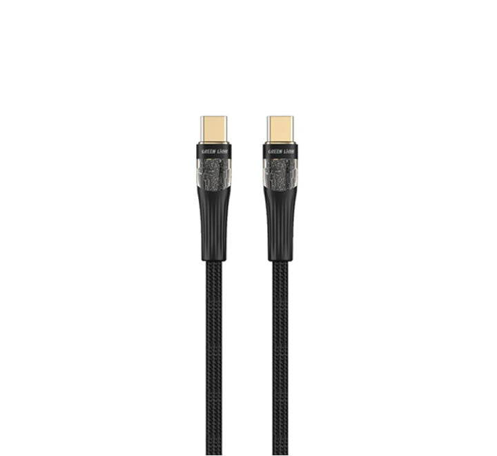 Green Lion Transparent Cable USB-C to USB-C 100W 1M - Black