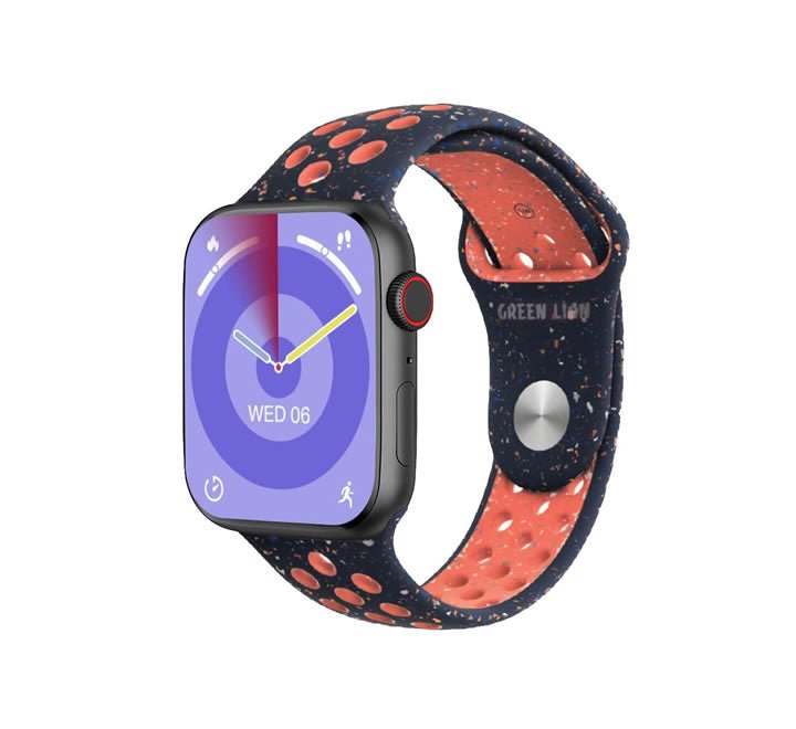 Green Lion Ultimate Smart Watch - Black( Case )/Black Silicone&Blue Ne