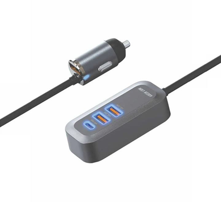 Green Lion 100W Car Charger Triple QC & PD 30W  - Black