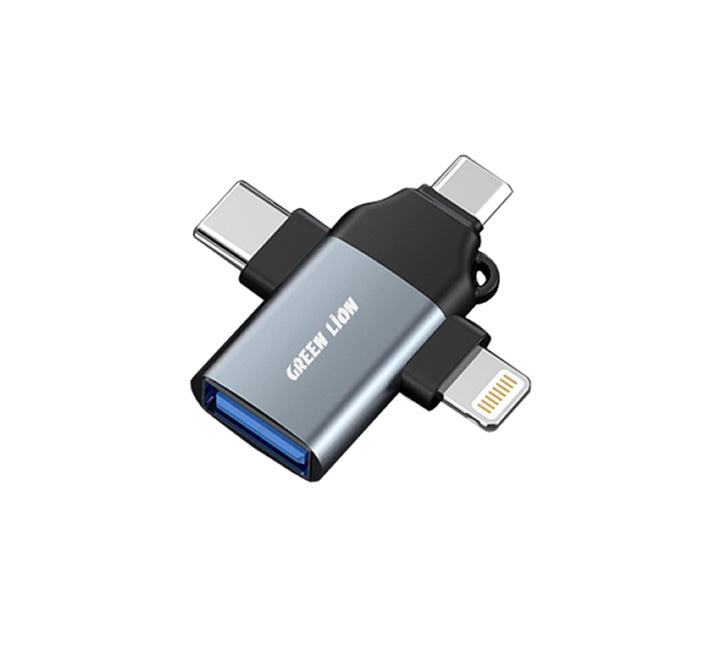 Green Lion 3 in 1 OTG (Lightning / Micro / Type-C) - Gray