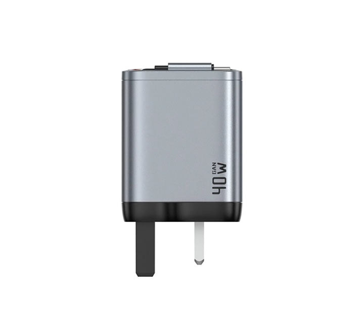 Green Lion GaN Premium UK Plug Wall Charger 40W - Gray