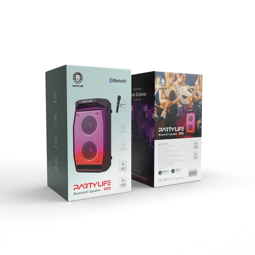 Green Lion Party Life 100 Bluetooth Speaker  - Black