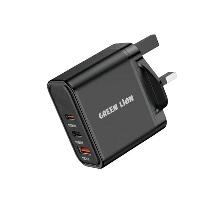 Green Ultra Quick 3 Output Compact Charger with Type-A to Type-C