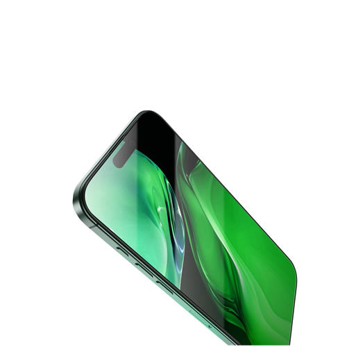 Green Lion 3D Silicone Plus High Definition Edge Glass for iPhone 16 - Black Edge/Clear