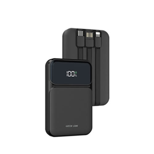 Green Lion 3 in 1 Integrated Power Bank 10000mAh PD 20W - Black