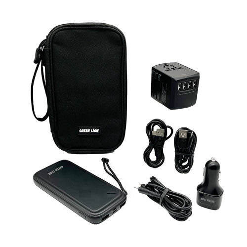 Green 6 in 1 Universal Travel Bag - Black