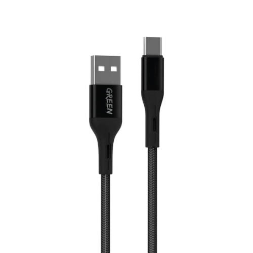 Green Braided Type-C Cable 3m 2A - Black