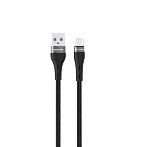 Green Lion USB - A to USB - C Braided Cable 15W - 1M - Black
