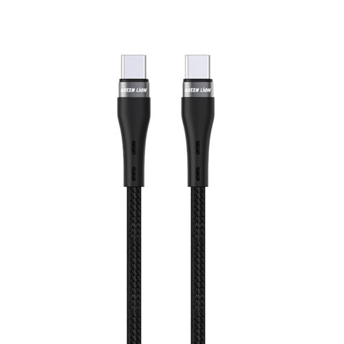 Green Lion USB - C to USB - C Braided Cable 60W - 1M - Black
