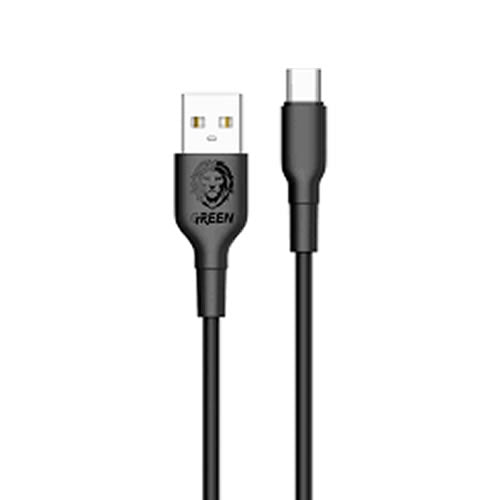 Green PVC Type-C Cable 3m 2A - Black