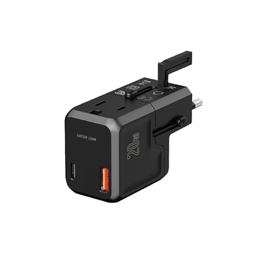 Green Lion Mini Travel adapter PD 20W - Black