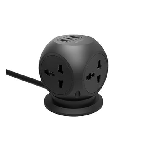 Green Lion MultiPort Desk Universal Socket - Black