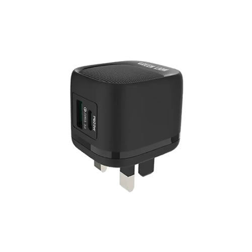 Green Lion PD 20W + QC Wall Charger With Type-C To Type-C Cable - Black