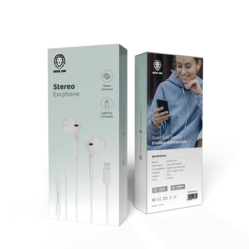 Green Lion Wired Stereo Earphones with Lightning Connector