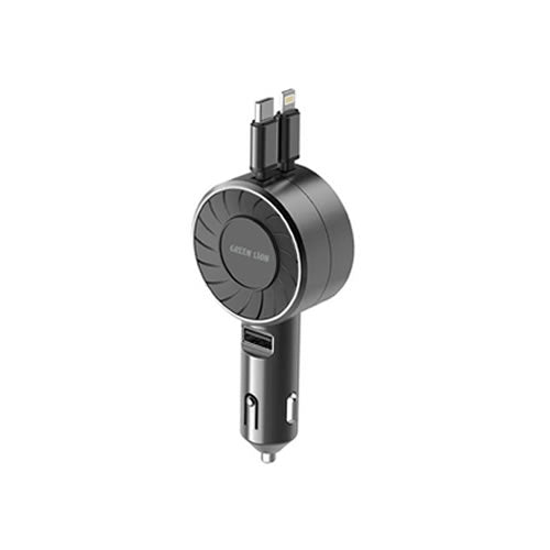 Green Lion Telescopic 50W Car Charger - Black