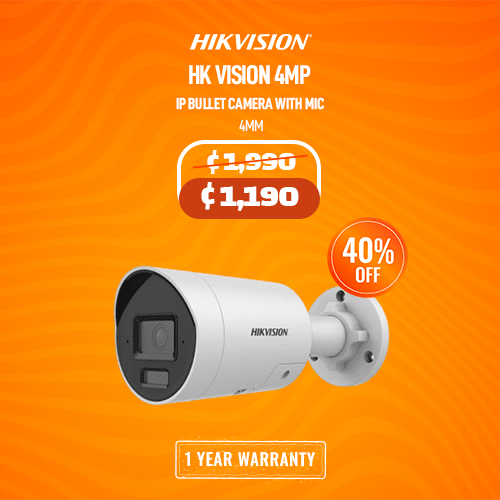 HK Vision 2MP IP Bullet Camera with Mic 4mm