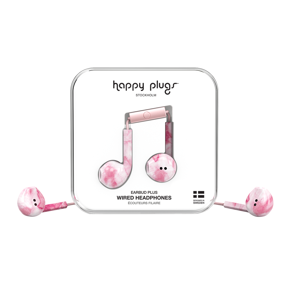 Pink Marble Wired Headphone