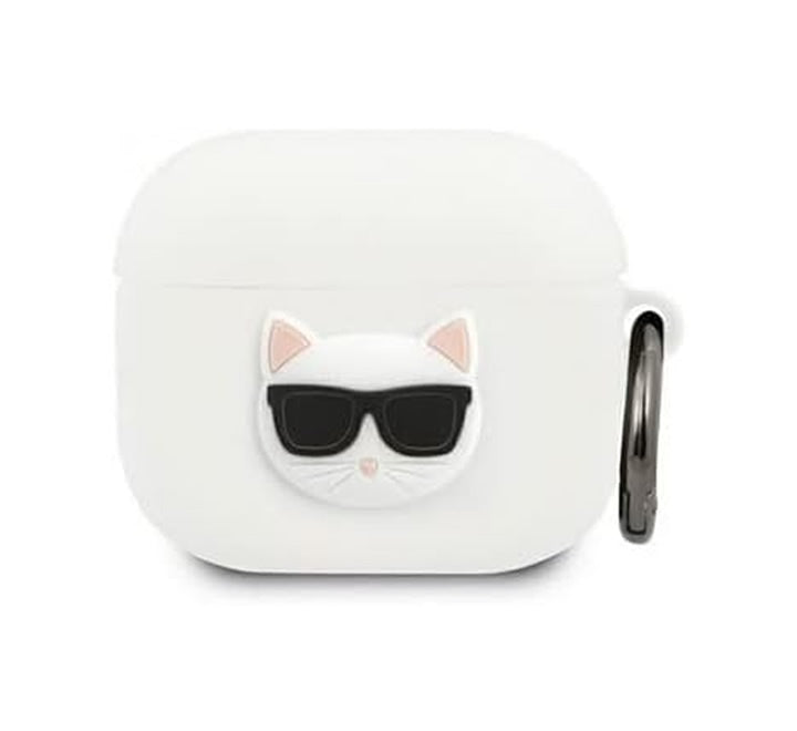 Karl Lagerfeld Silicone Choupette Case For Apple Airpods 3 - White