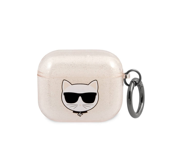 Karl Lagerfeld TPU Choupette Glitter Case for Apple Airpods 3 - Pink