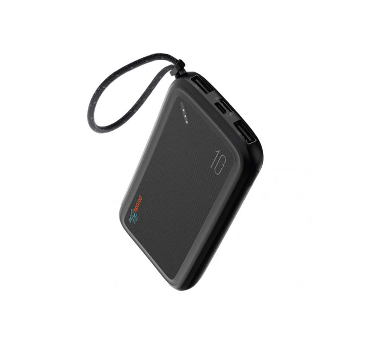 Porodo Blue 10000mAh Power Bank Micro Type-C and 2XUSB A - Black