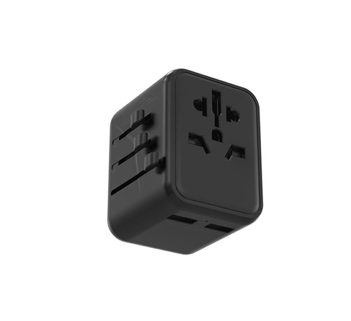 Porodo Dual USB-A Universal Travel Adapter 2.4A - Black