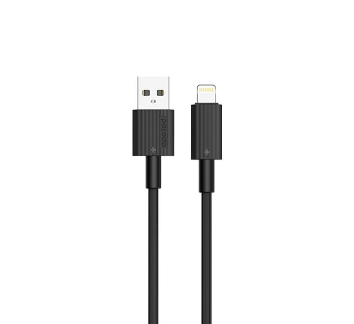Porodo USB A to Lightning PVC Cable  1.2m - Black