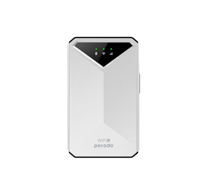 Porodo portable MiFi 3G/4G Router CAT4 V2 without Dispaly  - White