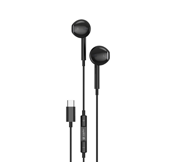 Porodo Soundtec Type-C Stereo Earphone - Black
