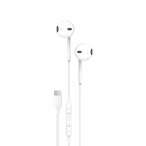 Porodo Soundtec Stereo Earphones Type-C with High-Clarify Mic - White