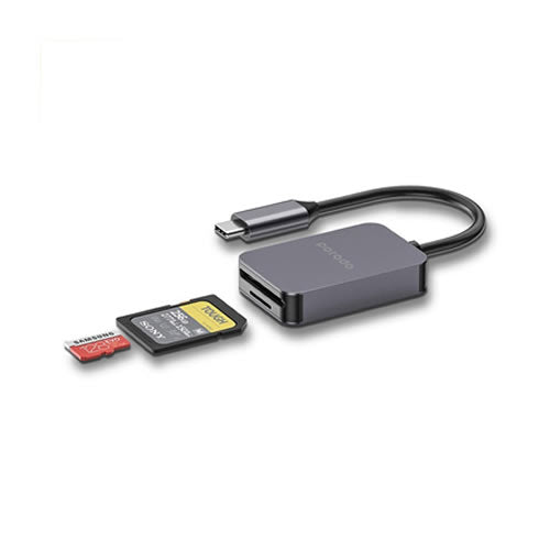 Porodo 2in1 USB-C Card Reader SD MicroSD - Grey