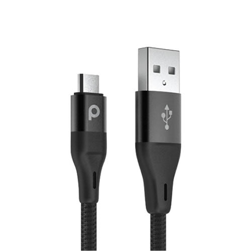 Porodo Aluminum Braided Type-C Cable 1.2M 3A - Black