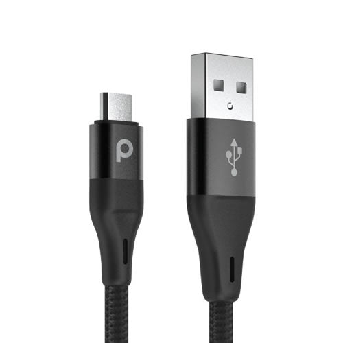 Porodo Aluminum Braided Type-C Cable 2.2M 3A - Black