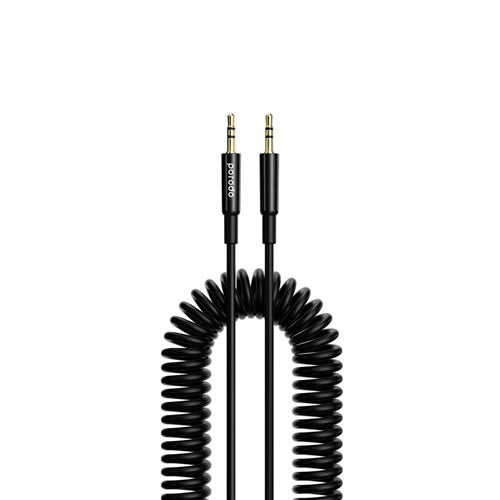 Porodo AUX 3.5 to 3.5 Coil Cable 1.2M - Black