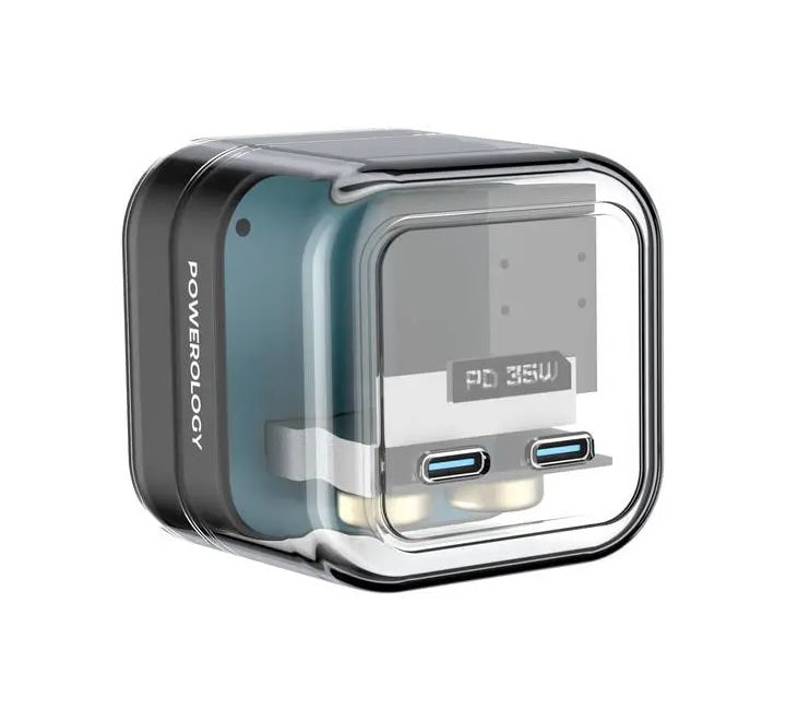 Powerology 35W PD Dual USB-C Wall Charger - Transparent